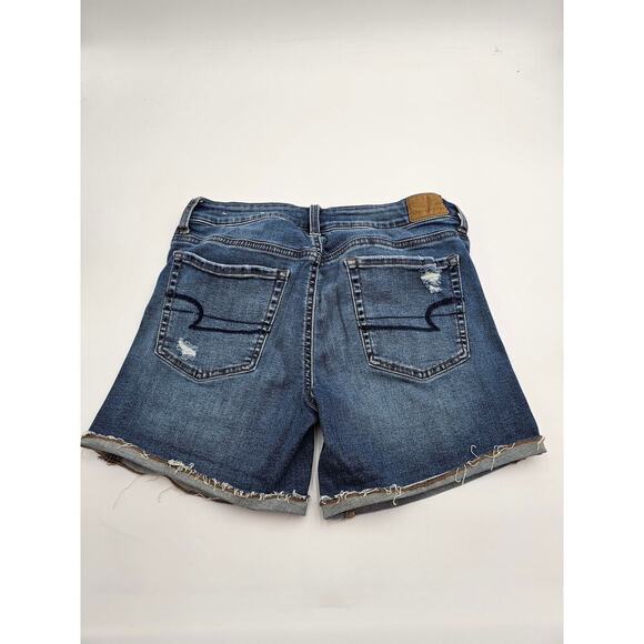 American Eagle Outfitters Women's Size 6 Next Level Distressed Midi Jean Shorts - Picture 8 of 8